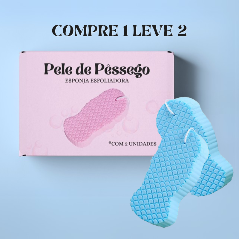 Esponja Esfoliante Pele de Pêssego© - COMPRE 1 LEVE 2